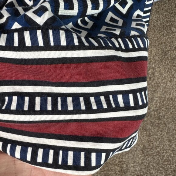 Diane von Furstenberg women's 4 Silk Jersey Wrap Dress Blue Geometric EUC - Picture 7 of 15